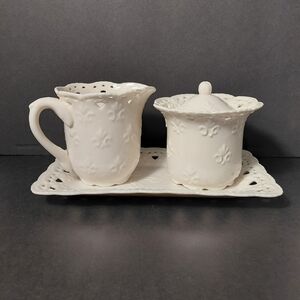 Skye McGhie Cream Lace Cream & Sugar Set